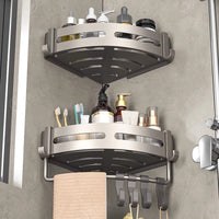 Space Aluminum Corner Shower Caddy Wall Mounted No-Drill Bathroom Storage Organizer