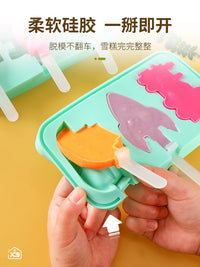 Silicone Ice Pop Molds for Kids, DIY Homemade Ice Cream Bar Maker with Cartoon Animal Shapes