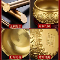 Pure Copper Treasure Basin Ornament for Wealth and Prosperity, Chinese Style Home Decor