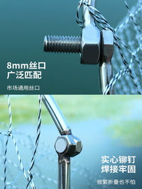 Solid Stainless Steel Foldable Fishing Landing Net Head with Durable Mesh