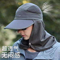 Men's UPF 50+ Quick-Dry Breathable Sun Hat with Neck Flap for Hiking & Outdoors