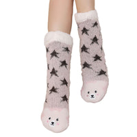 Women's Winter Fleece Lined Non-Slip Floor Socks with Lambswool Terry Sole