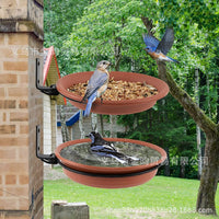 Creative Hanging Bird Feeder and Bath Set for Outdoor Patio Decor