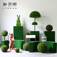 Artificial Moss Ball & Cypress Leaf Topiary for Indoor Decor