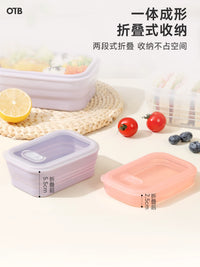 OTB Collapsible Silicone Lunch Box - Portable, Microwave-Safe, Foldable Food Storage Container