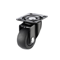 Heavy Duty Swivel Caster Wheels with Brake and Bearings, Black Rubber