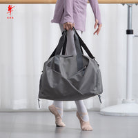 Red Ballet Dance Bag with Wet/Dry Compartment, Large Capacity Tote for Practice and Props