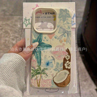 Starfish Seashell Turtle Phone Case for iPhone 11/12/13/14/15/16/17 Pro Max