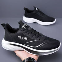 Men's Breathable Mesh Casual Sport Shoes Lightweight Running Sneakers with Soft Non-Slip Shock-Absorbing Sole