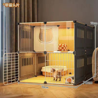 Large Transparent Cat Villa Cage with Multi-Layer Design for Indoor Cats