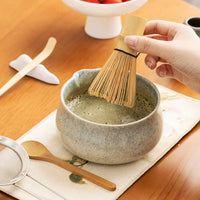 Matcha Tea Ceremony Set with Ceramic Bowl and Bamboo Whisk