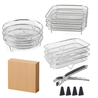 Stainless Steel Round/Square BBQ Grill Rack for Air Fryer & Oven, Multi-use Cooling & Drying Stand