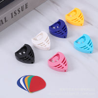 Guitar Pick Holder Case with Adhesive Backing, Heart-Shaped Multi-Color Pick Storage for String Instruments