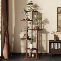 Multi-Tier Solid Wood Plant Stand for Indoor & Balcony Display