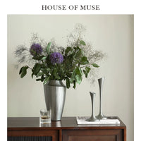 Muse Home "Silver Whisper" Indian Retro Silver-Edged Vase & Candle Holder Decor