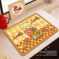 Cute Star Man Diatomaceous Earth Kitchen Sink Faucet Absorbent Mat Quick Dry Drain Pad