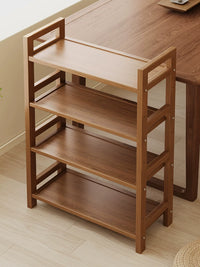 Bamboo Multi-tier Storage Shelf New Chinese Style Floor-standing Tea Display Rack Small Tea Cabinet