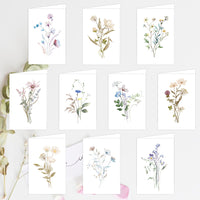 Watercolor Floral Greeting Card & Envelope Set