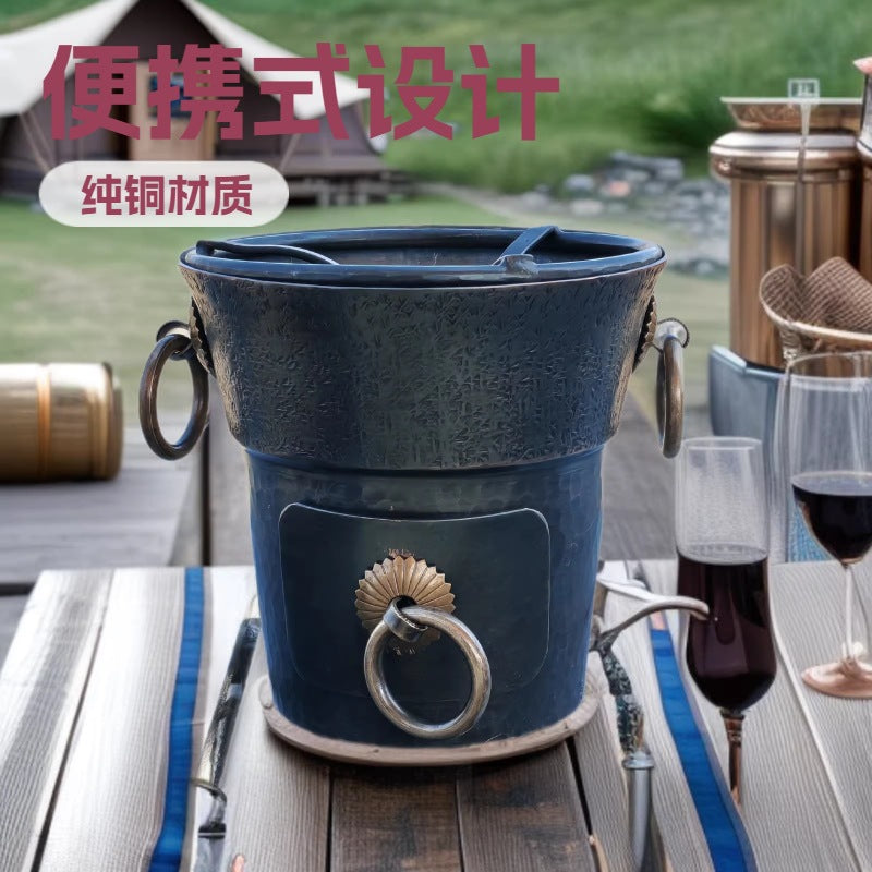 Copper Portable BBQ Grill for Camping and Outdoor Use