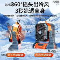 Portable Outdoor Camping Fan with Long-Lasting Battery, Cooling Air Circulation, and Night Light