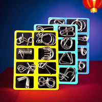 24-Piece Stainless Steel Interlocking Disentanglement Puzzle Set