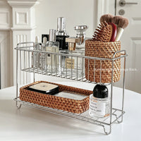 Bathroom Stainless Steel Storage Rack Countertop Organizer for Cosmetics and Toiletries