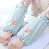 Women's Plush Down Jacket Sleeves for Office, Long Winter Anti-dirty Cuffs