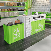 Industrial Style Bar Counter Cashier Desk for Milk Tea Coffee Shop Billiard Basketball Hall Gym Reception Desk