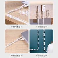 Self-Adhesive Cable Clips for Desk and Wall Organization, No-Drill Wire Management Holders