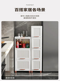 Slim Storage Cabinet with Flip-Top Lid for Kitchen Bathroom Living Room