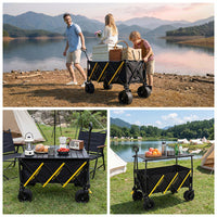 Outdoor Camping Wagon with Multi-functional Sofa Seat and Reclining Function for Kids