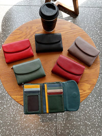 Women's Bifold Genuine Leather Wallet with Multi-Card Slots