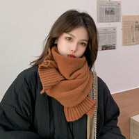 Korean Style Knitted Faux Cashmere Scarf for Men and Women