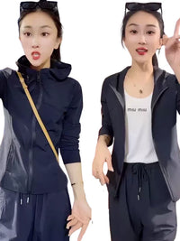 Women's Sun Protection Hoodie - Ice Silk Quick Dry Yoga Jacket