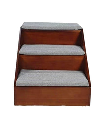 Pet Solid Wood Stairs for Beds and Windowsills - Non-Slip Steps for Dogs and Cats, Suitable for Senior and Small Pets