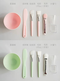 Silicone Facial Mask Mixing Bowl and Brush Set with Spoon for Skincare Application