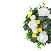 Artificial Rose Eucalyptus Wreath for Door Wall Decor