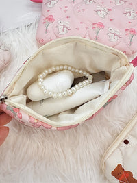 Cartoon Quilted Cosmetic Pouch Mini Storage Bag