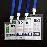 Clear Horizontal/Vertical ID Card Holder with Lanyard for Students, Office, and Events