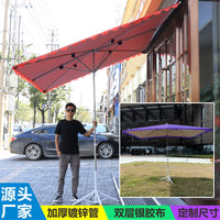 Extra Large Outdoor Square Sun Umbrella for Commercial Use, Foldable Rainproof Canopy with Thickened Fabric