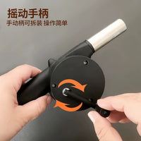 Manual Hand Crank BBQ Air Blower for Outdoor Grilling and Fire Starting