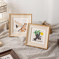 Square Photo Frame with Optional Print, DIY Mini Display for Tabletop or Wall Mount