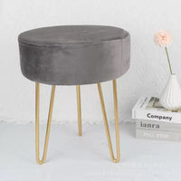 Round Storage Vanity Stool with Hidden Compartment, Makeup Dressing Chair for Bedroom, Entryway Shoe Bench