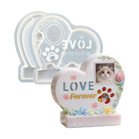 Heart-shaped Pet Urn Resin Mold for DIY Cat Dog Memorial Keepsake
