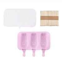 Silicone Ice Pop Molds with Lid for DIY Ice Cream & Popsicles, Reusable & Safe Material