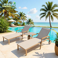 Outdoor Aluminum Alloy Beach Pool Lounge Chair with Waterproof Sunscreen Fabric