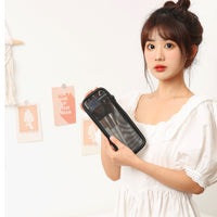 Black Mesh Travel Makeup Brush Bag Portable Eyeliner Eyebrow Pen Holder Eyeshadow Powder Brush Organizer