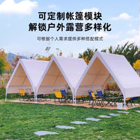 Outdoor Triangle Camping Rainproof Tent Canopy for Dining BBQ Windproof Sunshade