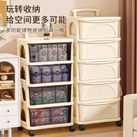 Multi-layer Storage Cart with Wheels, Dustproof Organizer for Bedroom, Sundries, and Toys
