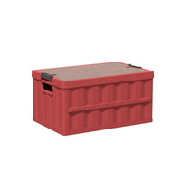 Multifunctional Foldable Camping Storage Box with Wooden Lid, Waterproof Car Trunk Organizer